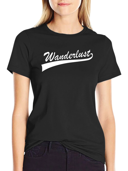 Wanderlust Graphic Tee - Black Cotton T-Shirt