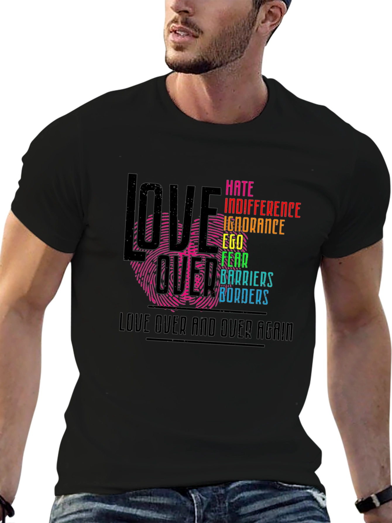 Love Over Hate Graphic T-Shirt