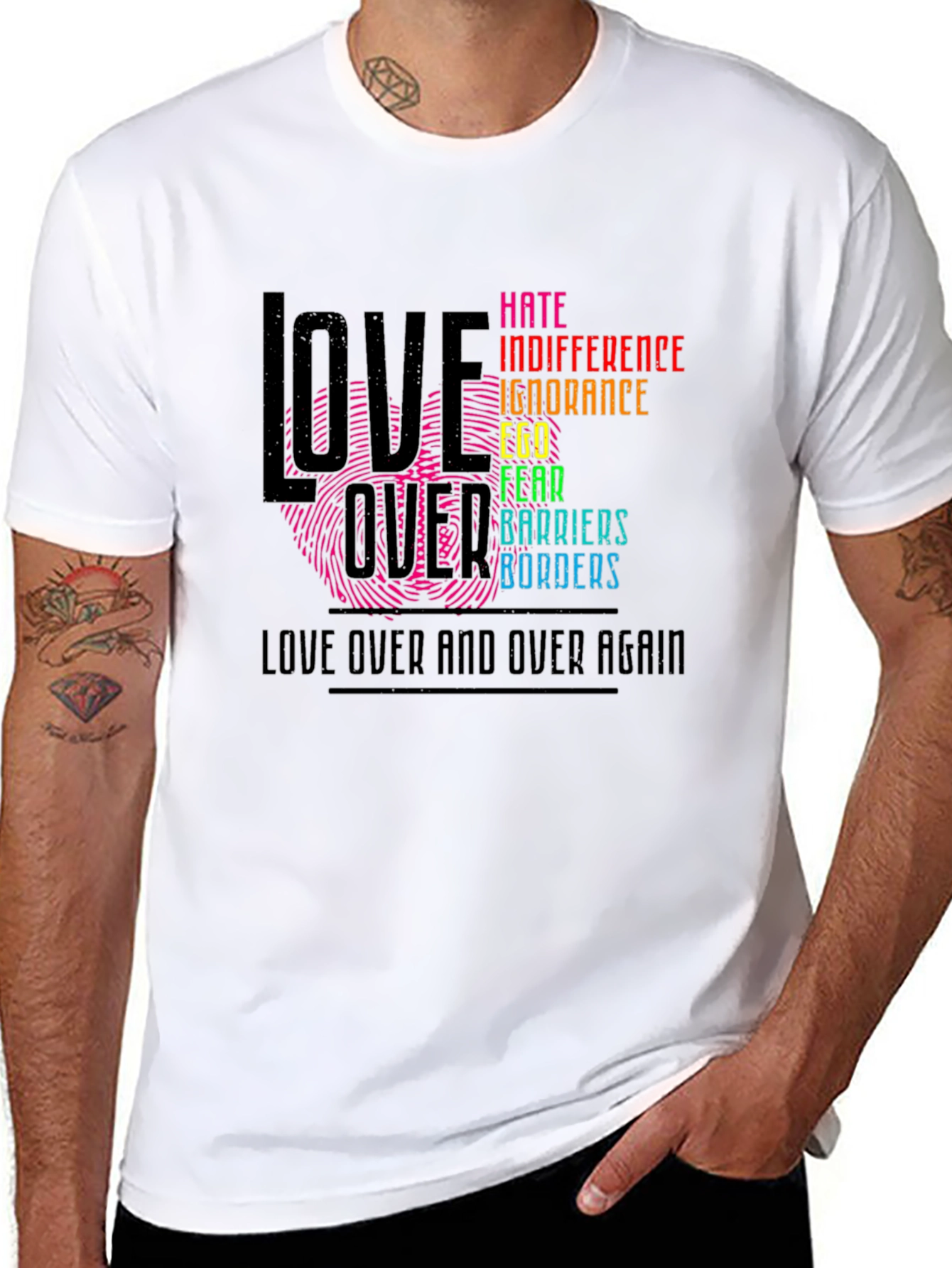 Love Over Hate Graphic T-Shirt
