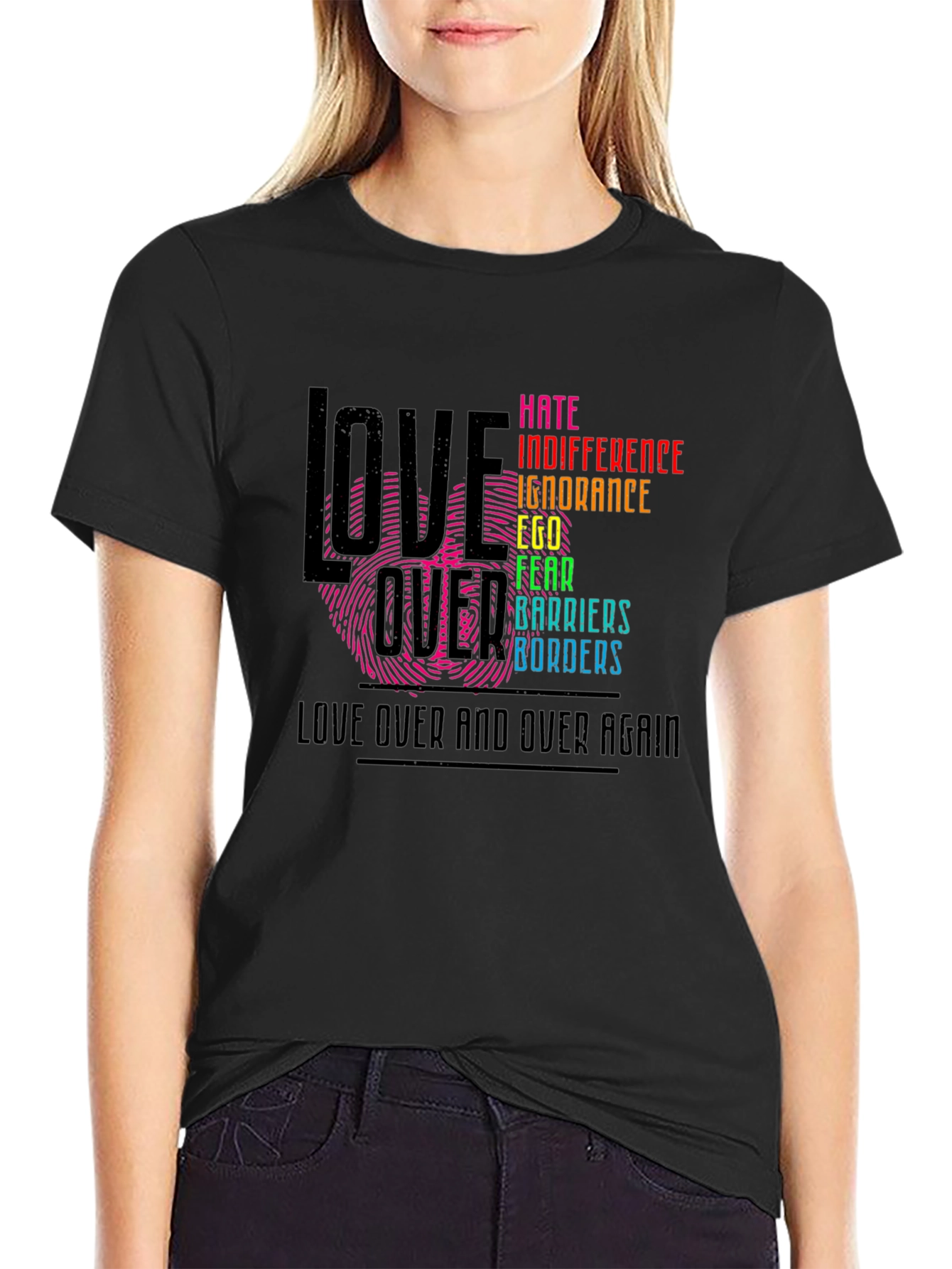 Love Over Hate Graphic T-Shirt