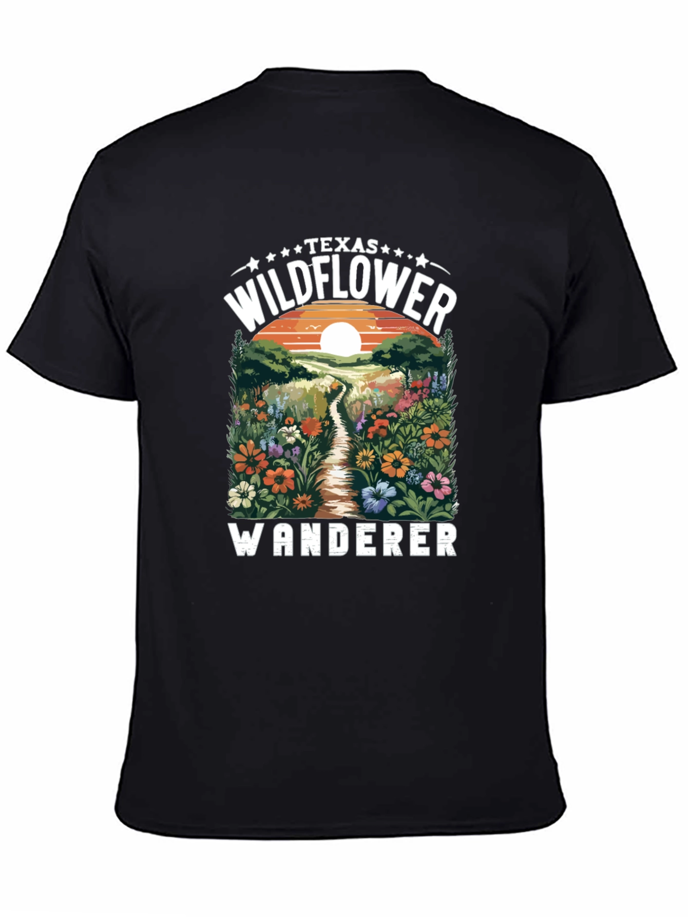 Texas Wildflower Wanderer Black Graphic Tee