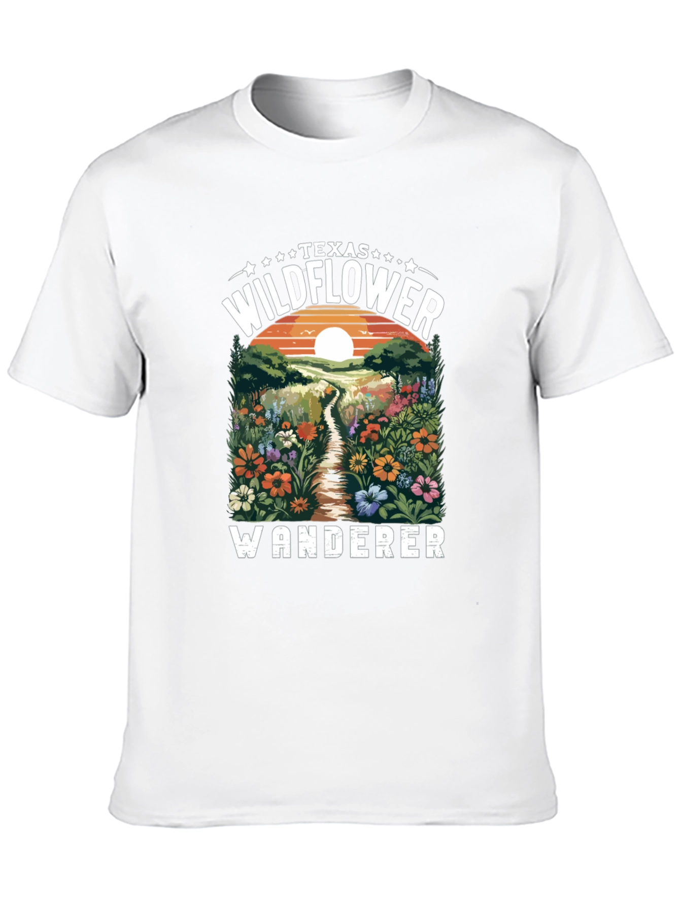 Texas Wildflower Wanderer Black Graphic Tee