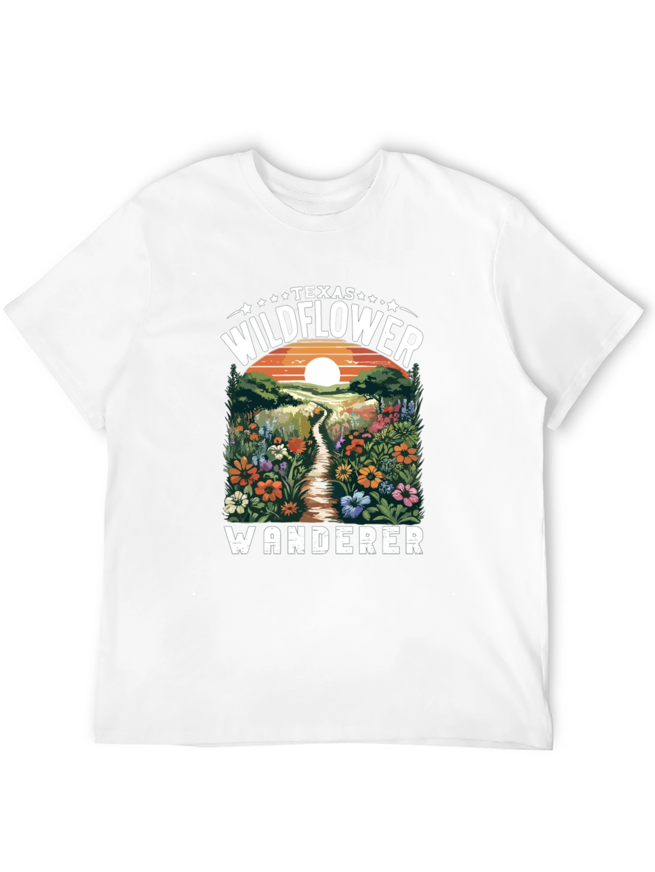 Texas Wildflower Wanderer Black Graphic Tee