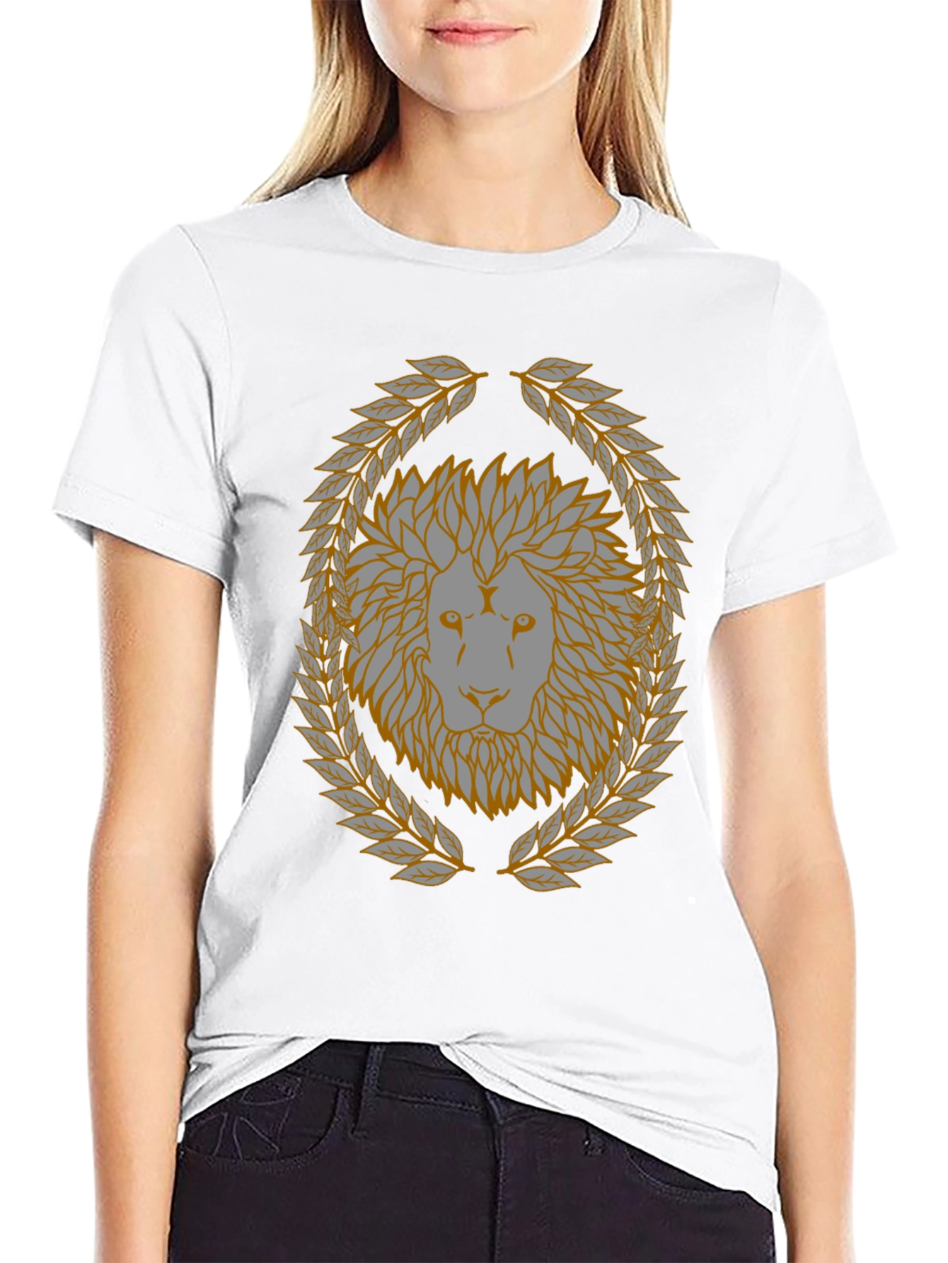 Lion Laurel Wreath Graphic T-Shirt
