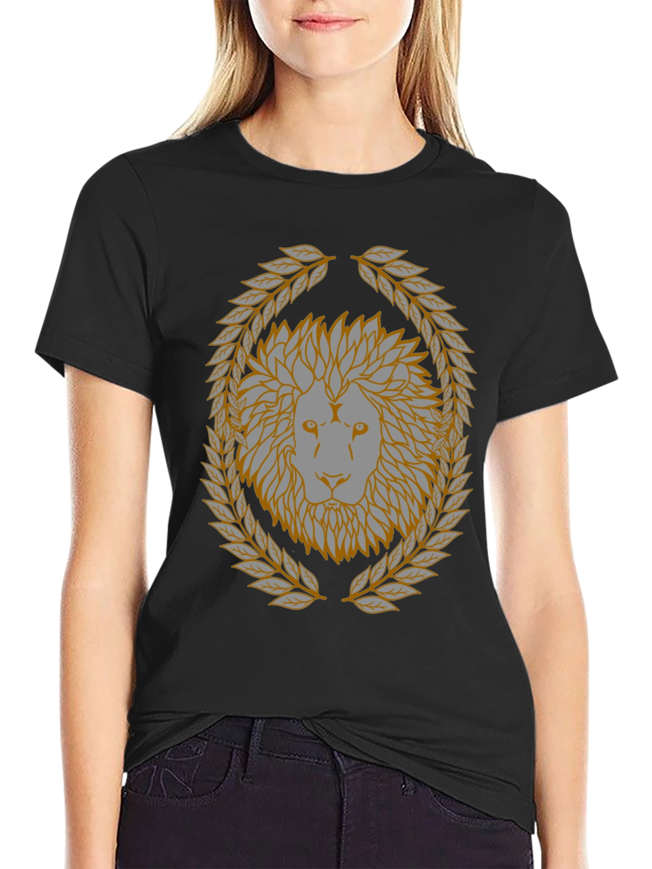 Lion Laurel Wreath Graphic T-Shirt