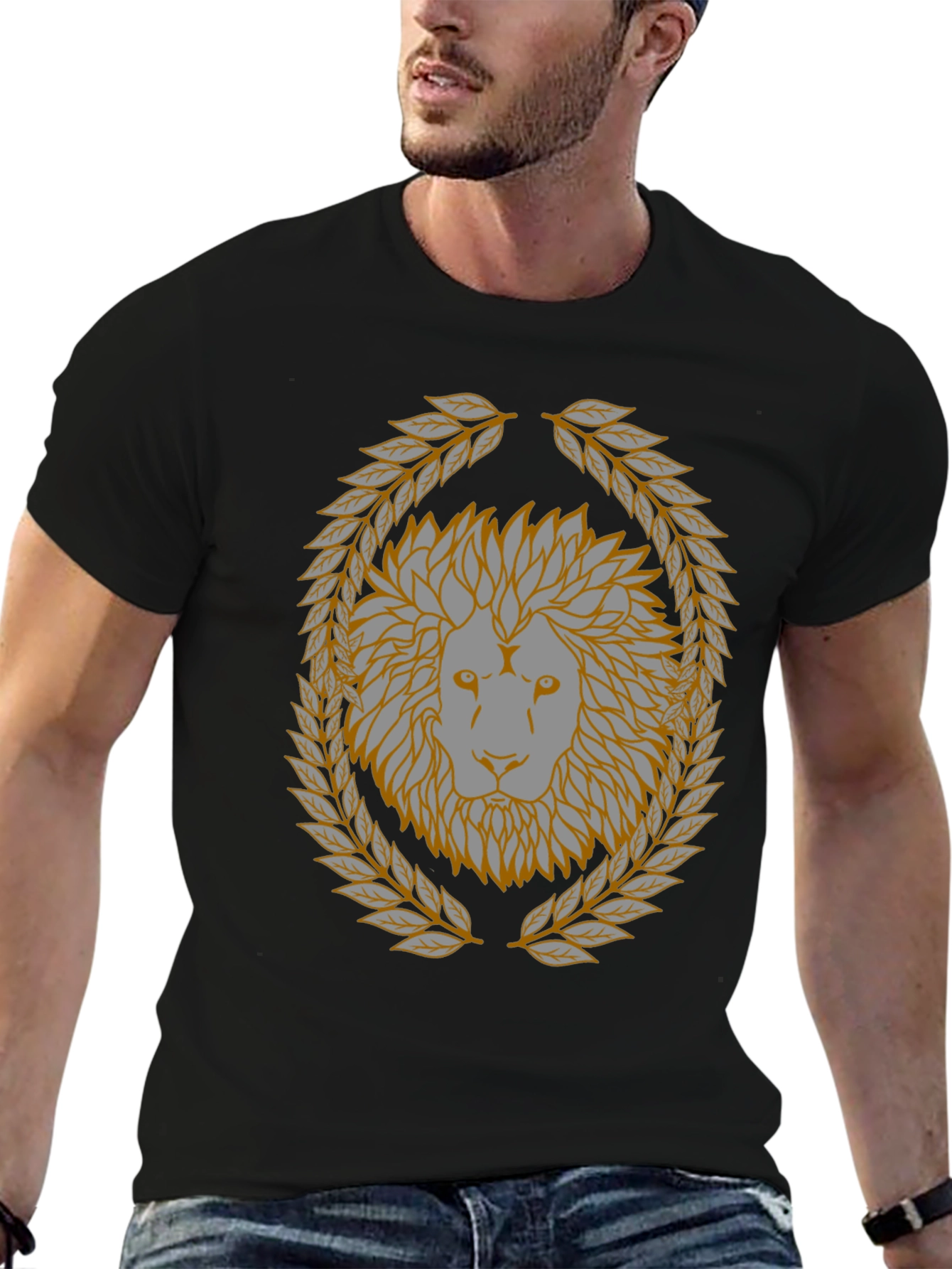 Lion Laurel Wreath Graphic T-Shirt