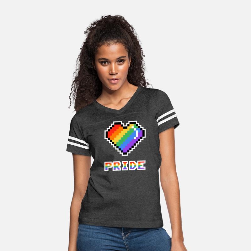 Pixel heart Pride rainbow colored