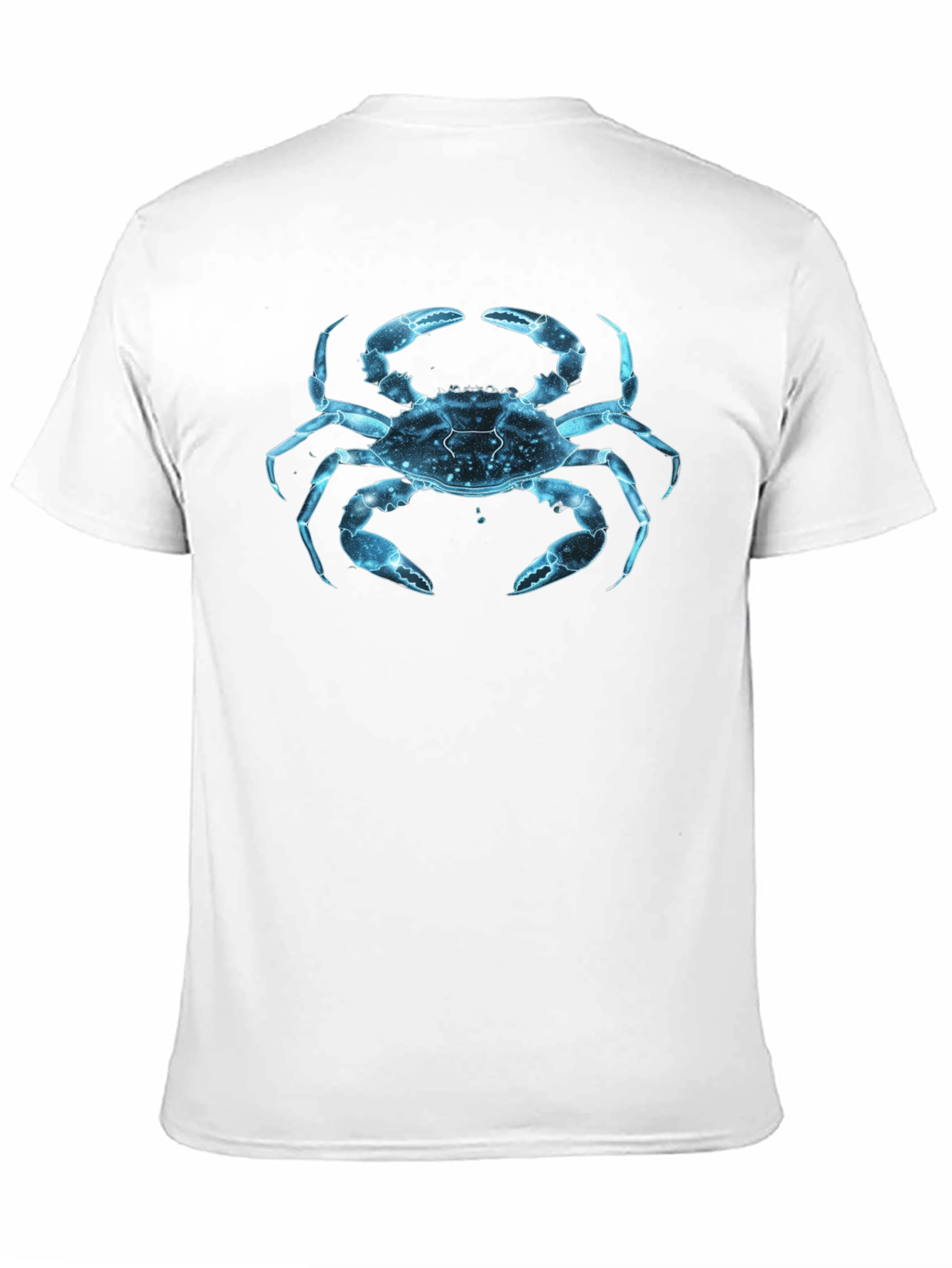 Blue Crab Graphic Print Black T-Shirt