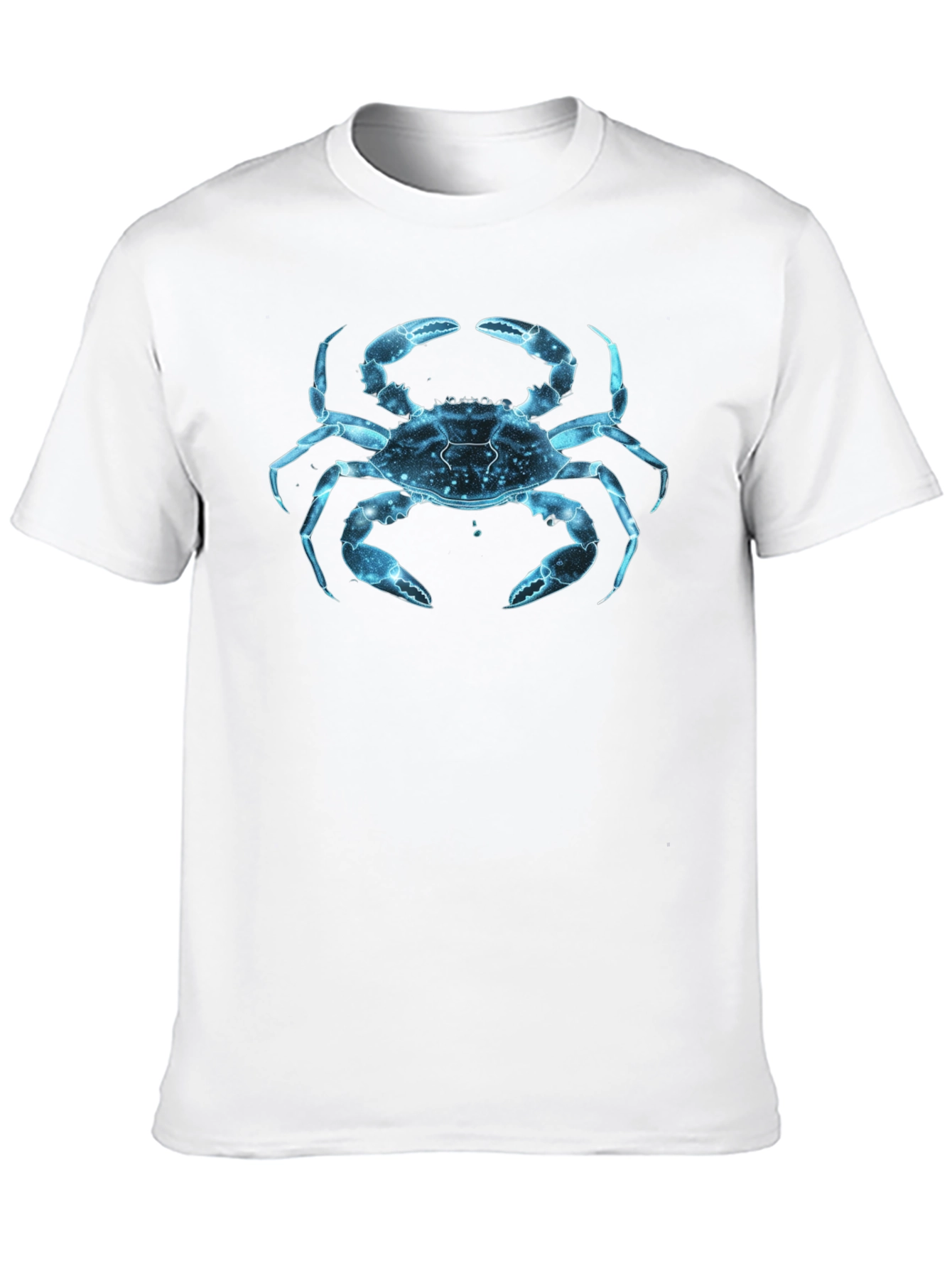 Blue Crab Graphic Print Black T-Shirt