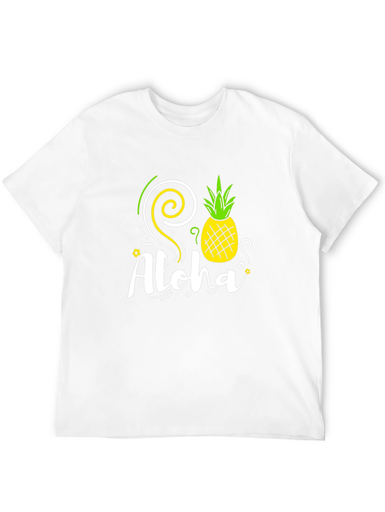 Aloha Pineapple Graphic Tee - Black Cotton T-Shirt