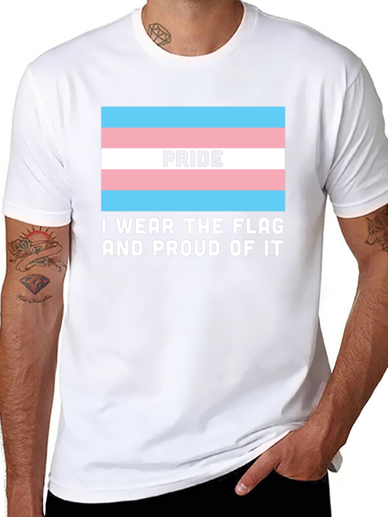 Transgender Pride Flag T-Shirt - I Wear The Flag!