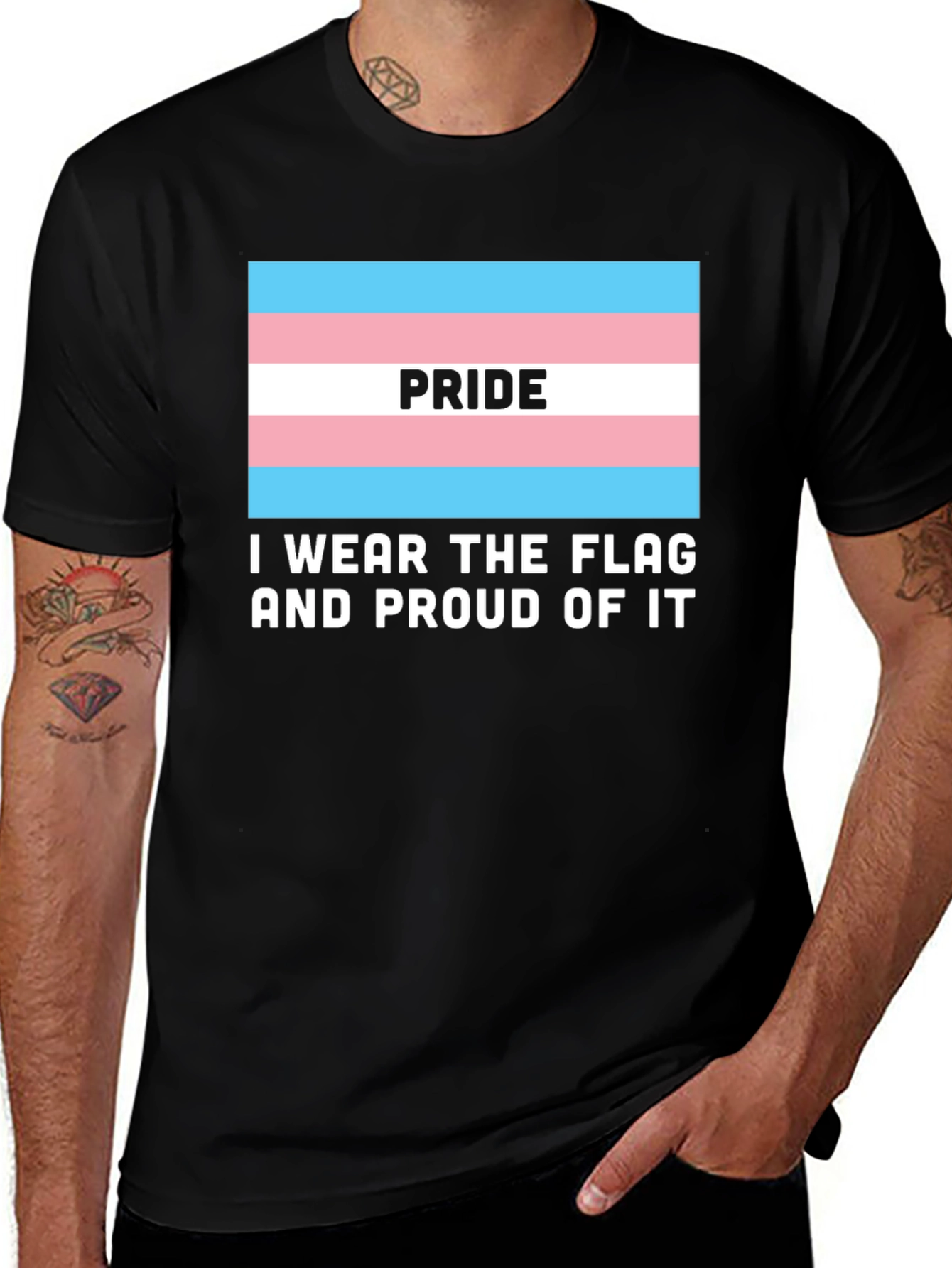 Transgender Pride Flag T-Shirt - I Wear The Flag!