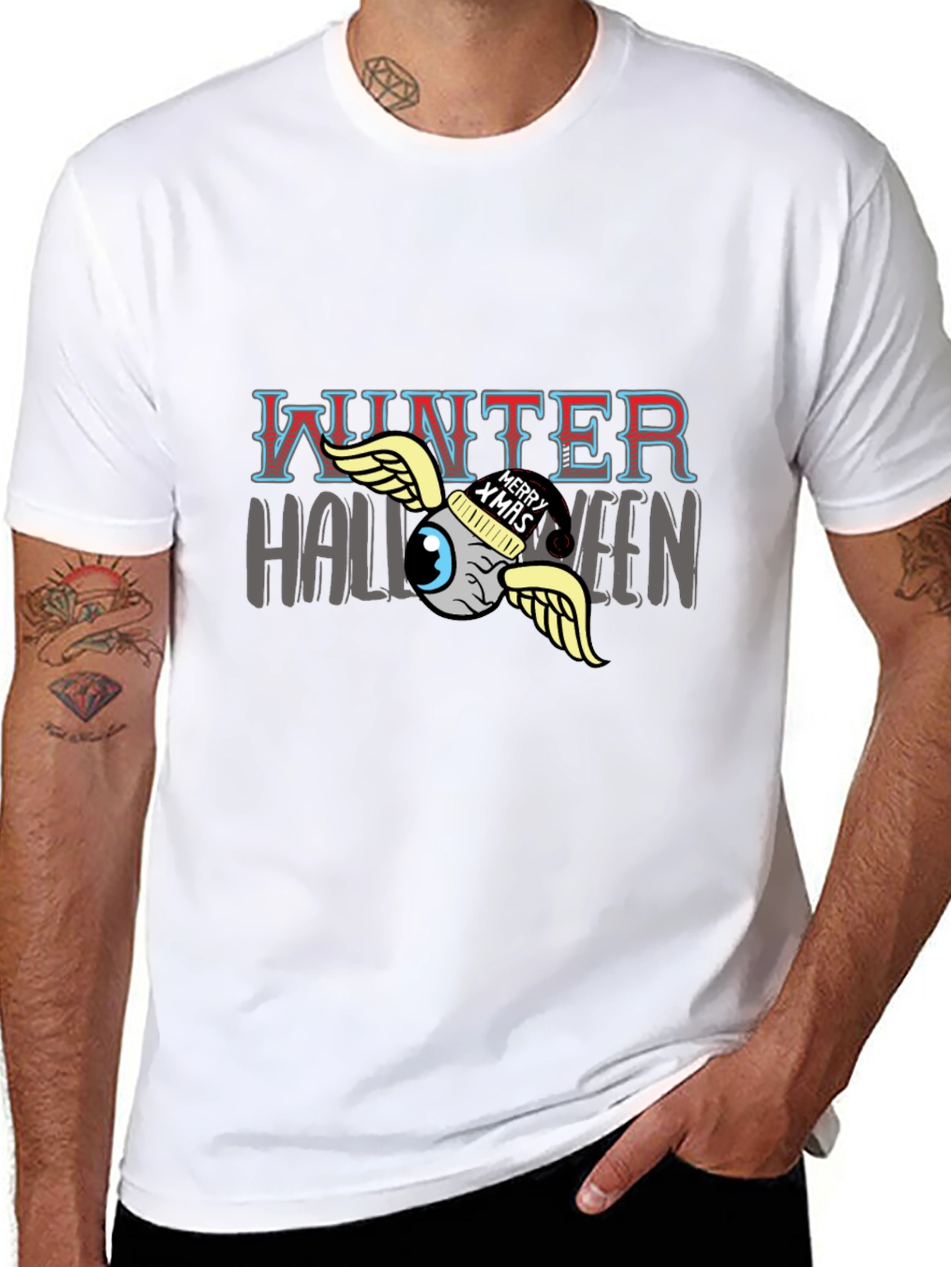 Winter Halloween Graphic Tee - Mens Black T-Shirt