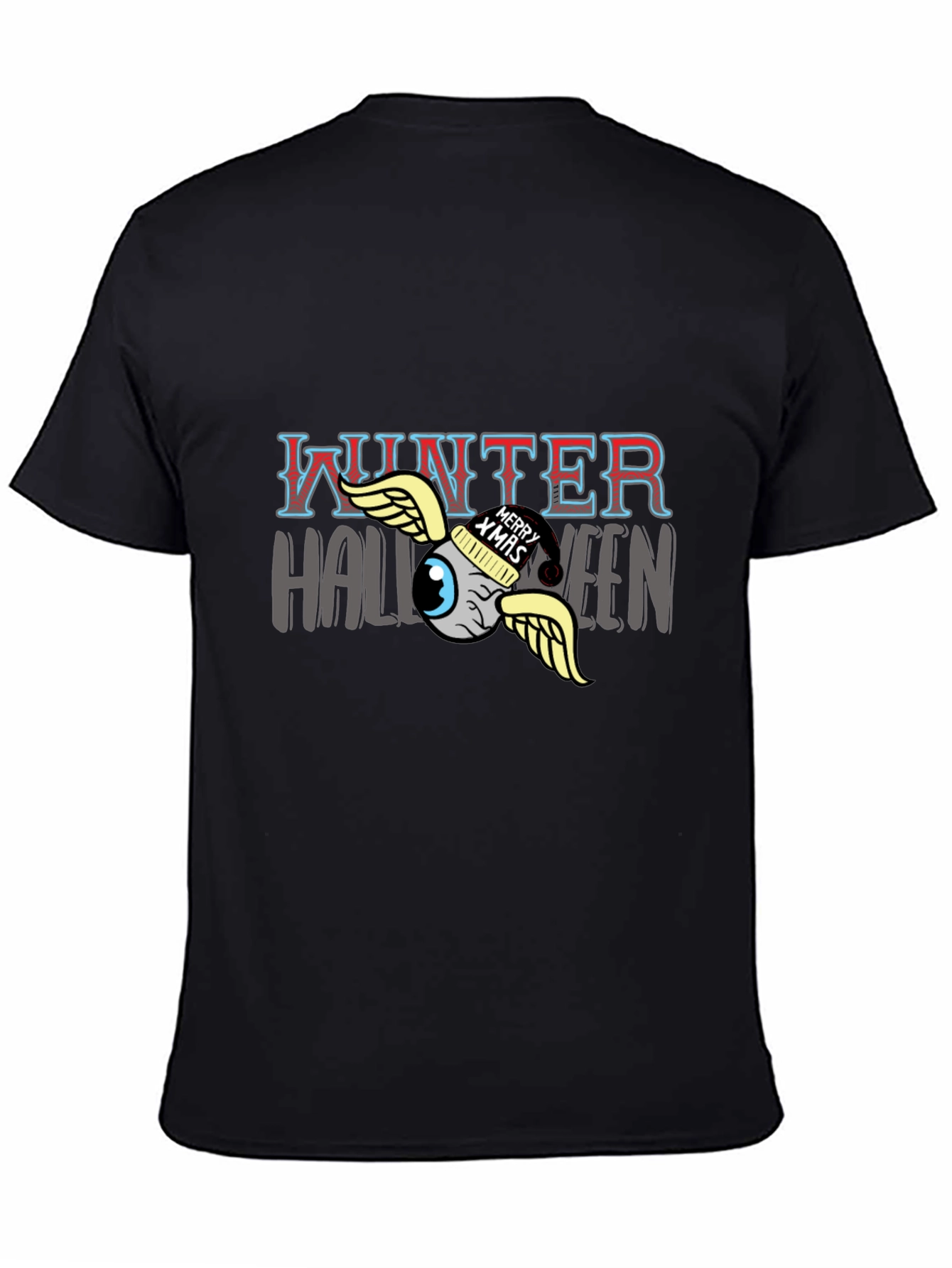 Winter Halloween Graphic Tee - Mens Black T-Shirt