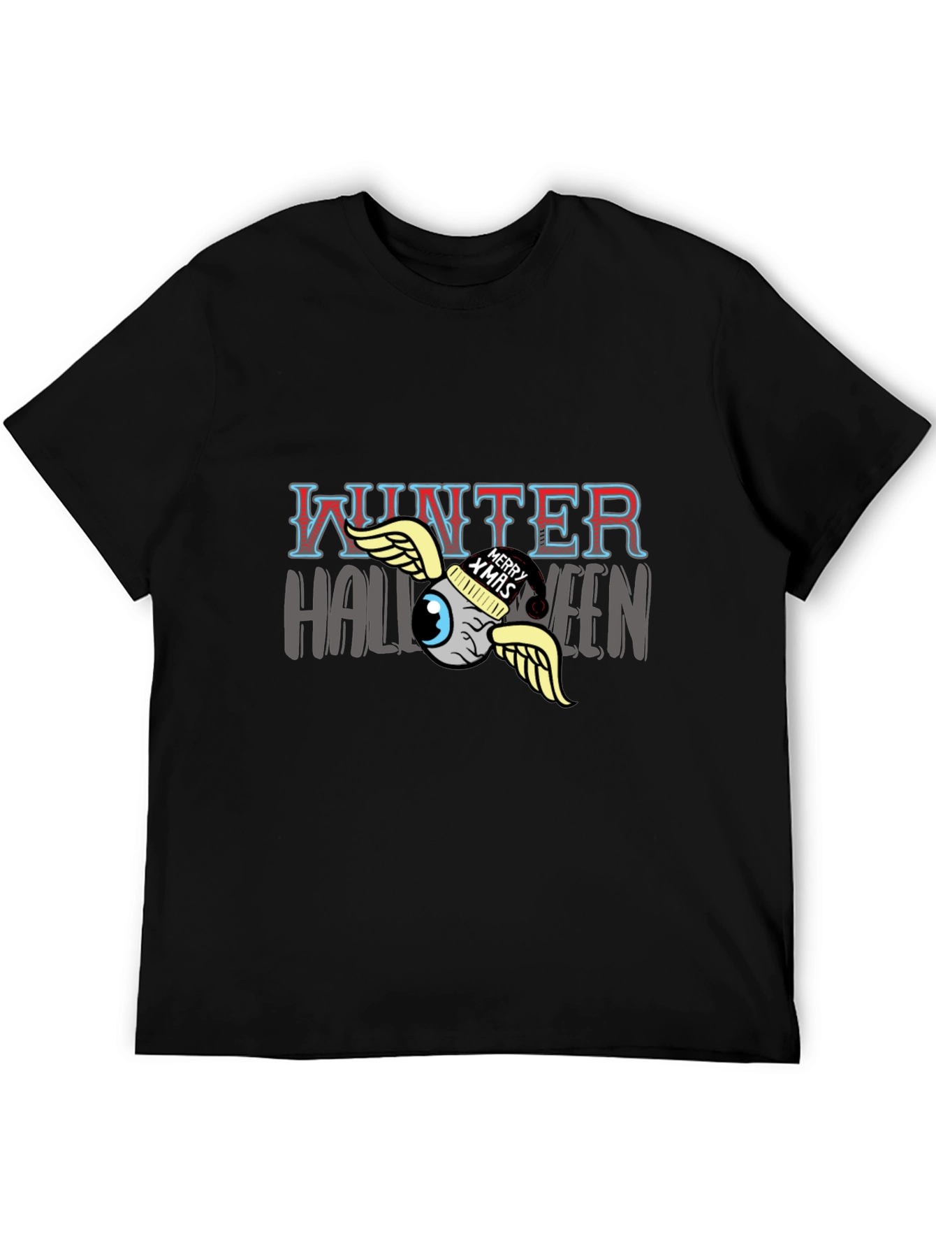 Winter Halloween Graphic Tee - Mens Black T-Shirt