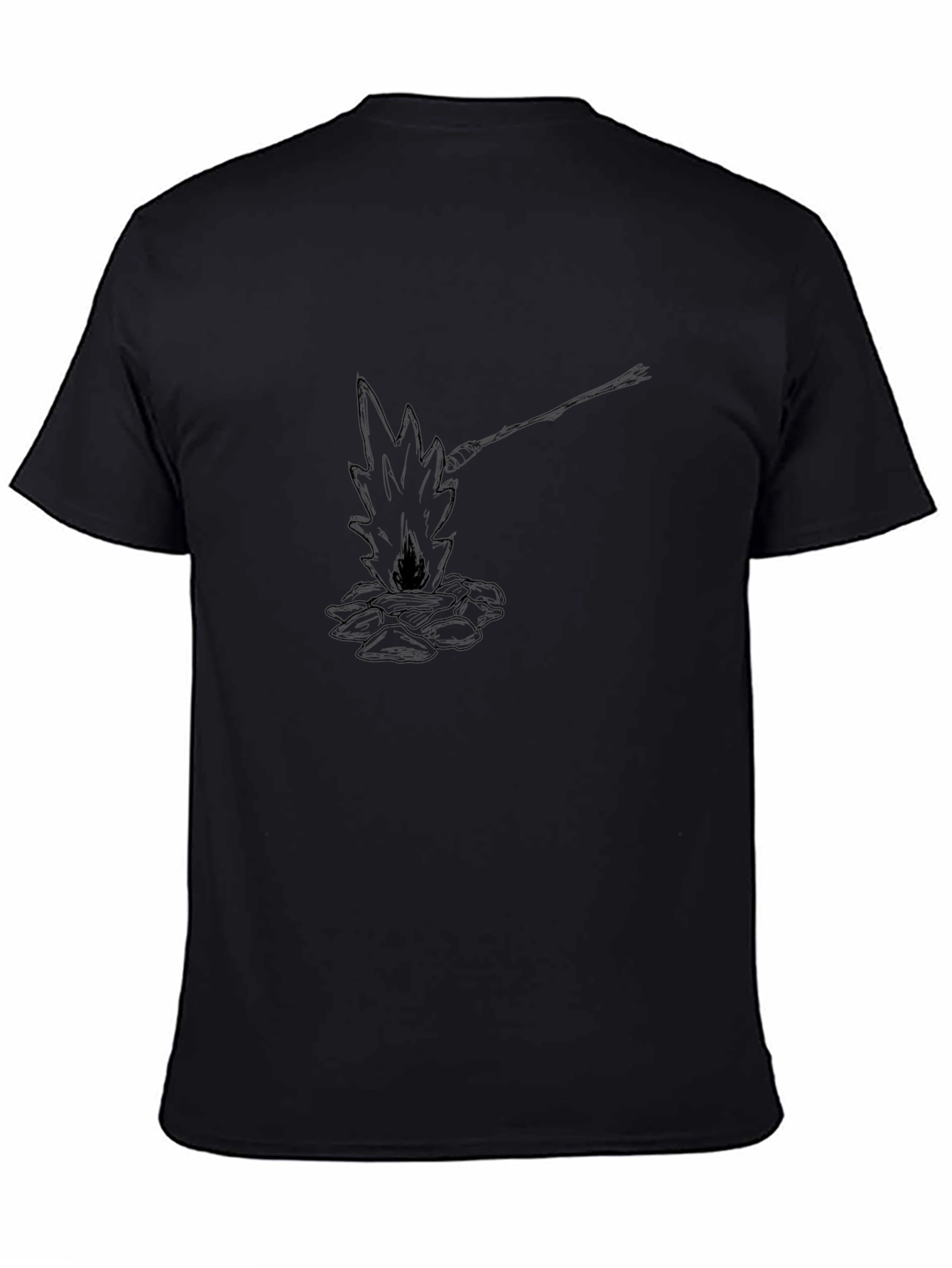 Campfire Graphic T-Shirt - Black Cotton Tee