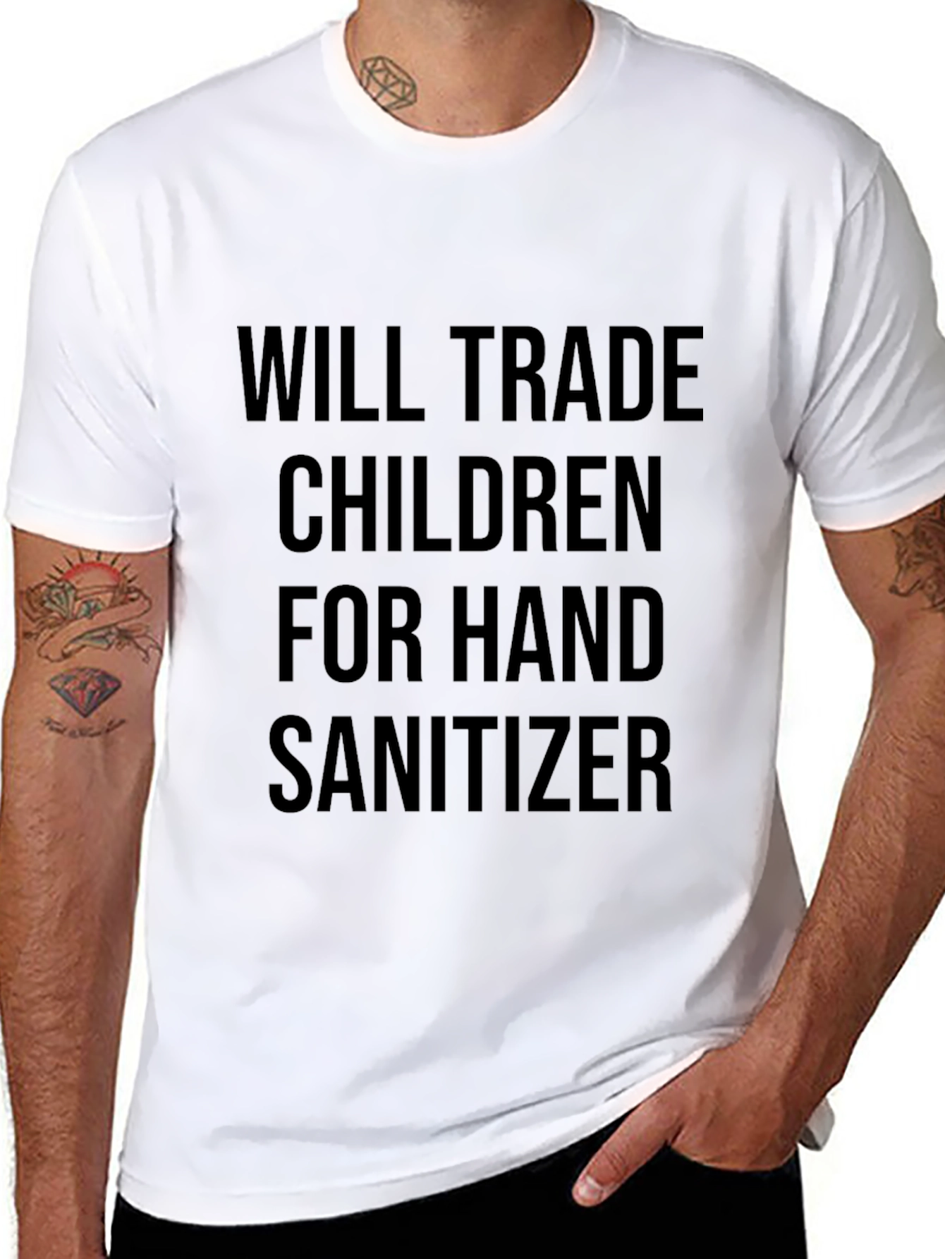 Will Trade Children for Hand Sanitizer Black Tee