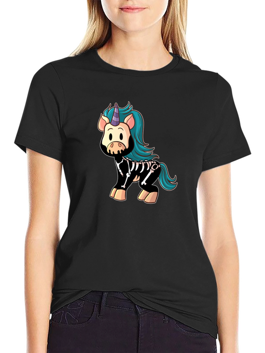 Skeleton Unicorn T-Shirt - Cute Halloween Tee