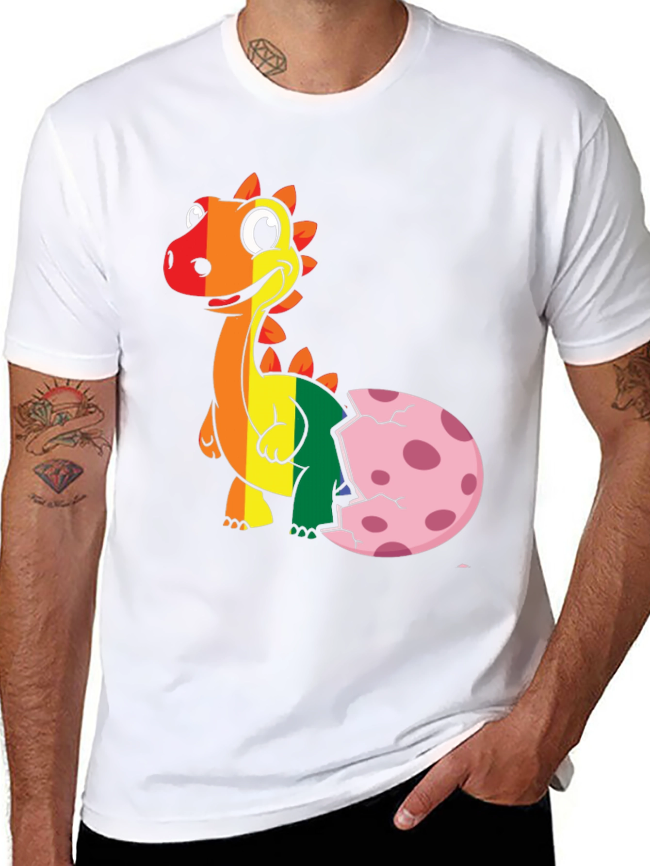 Rainbow Dinosaur Hatching T-Shirt