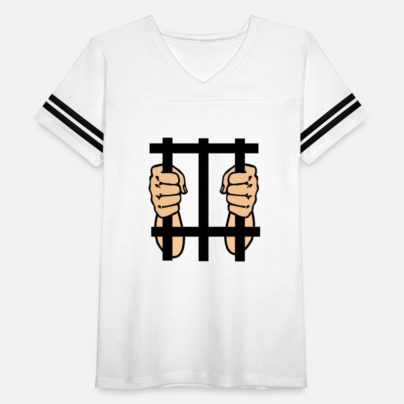 Prisoner behind bars