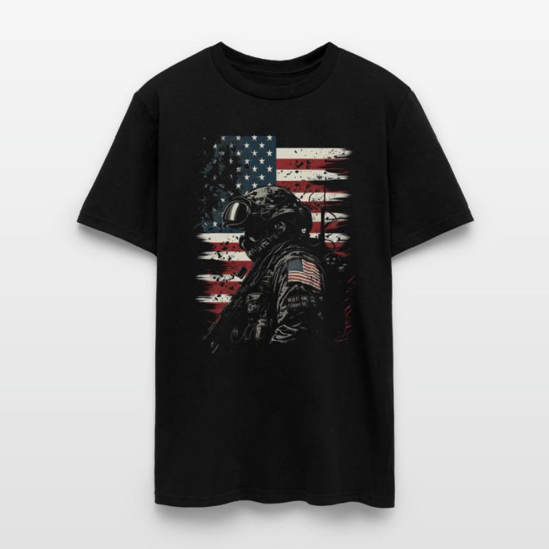 Proud Soldier Stars and Stripes US Flag Veteran