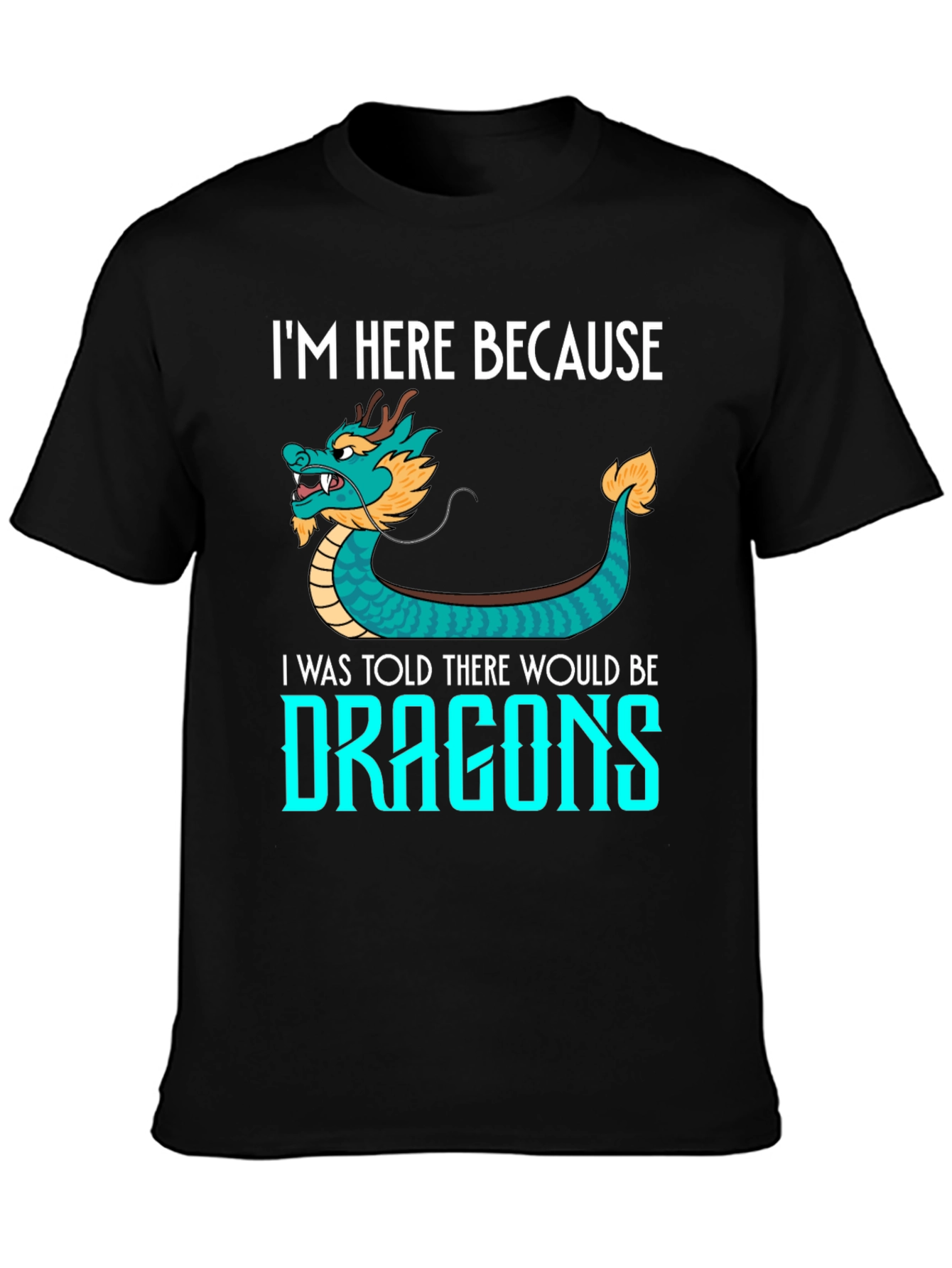 Dragon Graphic Tee - Im Here Because Dragons!