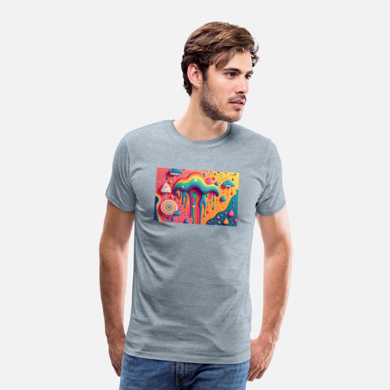 Psychedelic Paint Drip Rainbow Rain Clouds 1