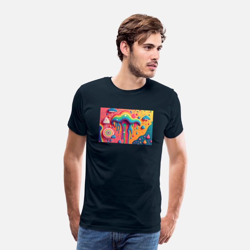 Psychedelic Paint Drip Rainbow Rain Clouds 1