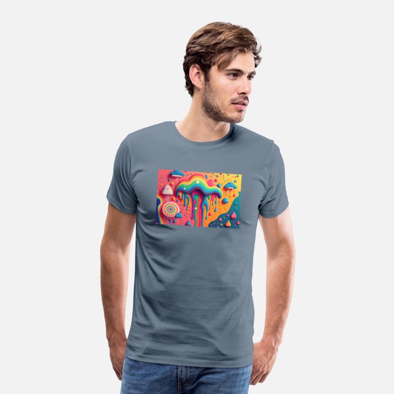 Psychedelic Paint Drip Rainbow Rain Clouds 1