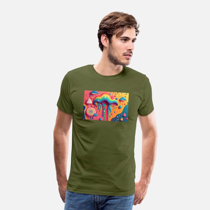 Psychedelic Paint Drip Rainbow Rain Clouds 1