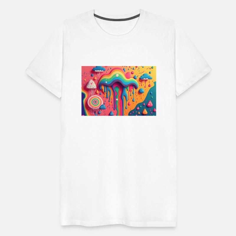 Psychedelic Paint Drip Rainbow Rain Clouds 1