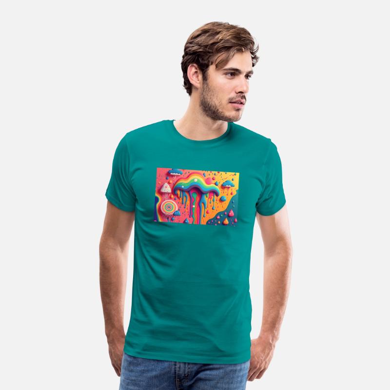 Psychedelic Paint Drip Rainbow Rain Clouds 1