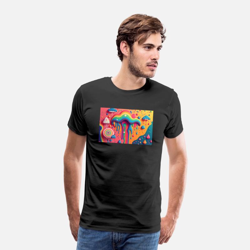 Psychedelic Paint Drip Rainbow Rain Clouds 1