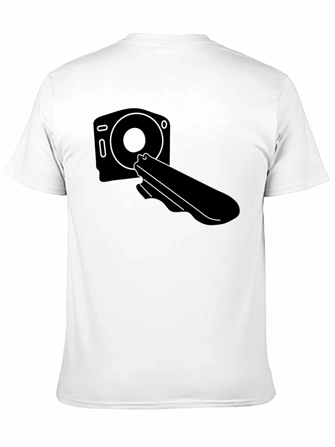Black T-Shirt with Camera and Holster Graphic