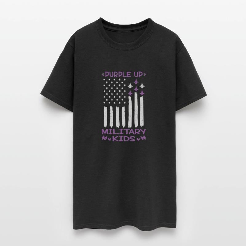 Purple up for Military Kids American Flag Usa