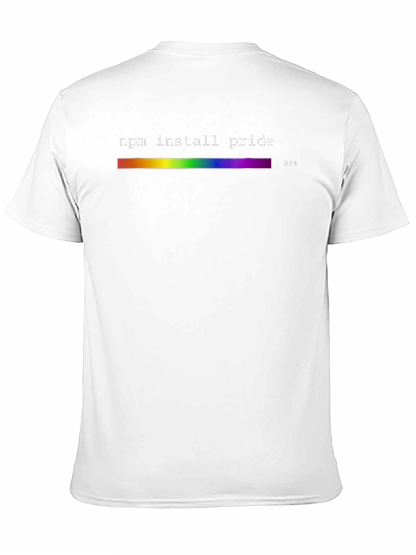NPM Install Pride T-Shirt - Rainbow Progress Bar