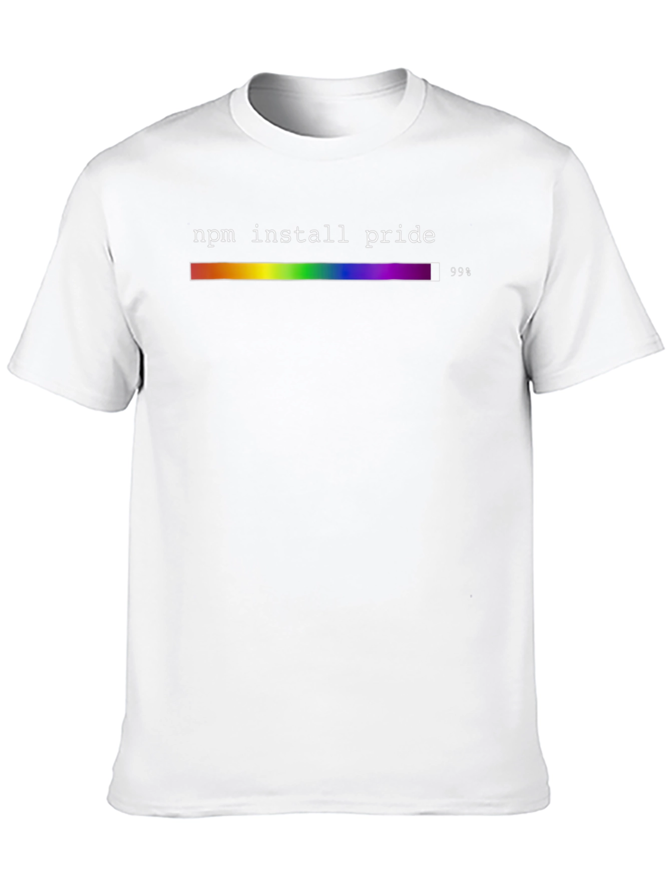 NPM Install Pride T-Shirt - Rainbow Progress Bar