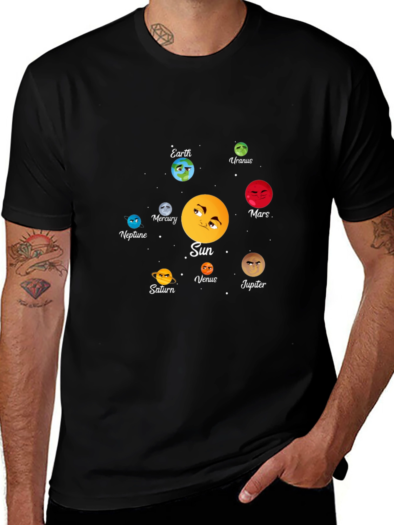 Solar System Planets Graphic Print T-Shirt