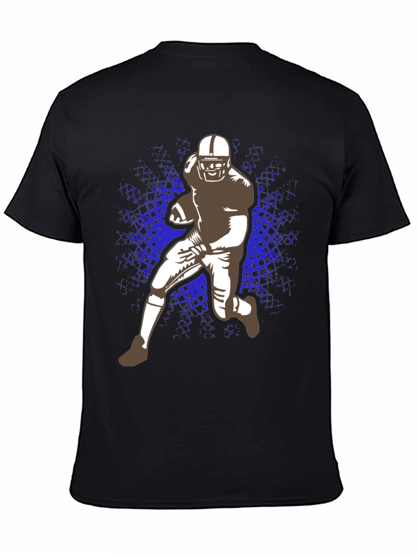 Football Player Graphic T-Shirt - Black