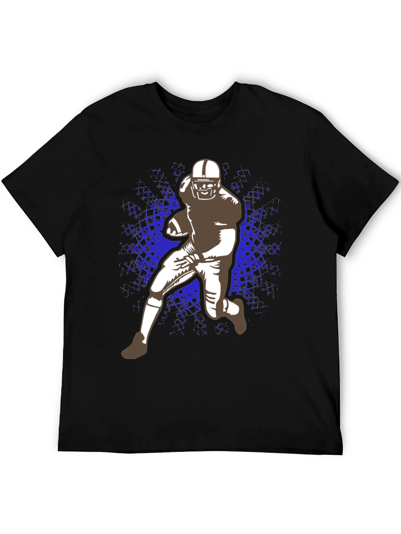 Football Player Graphic T-Shirt - Black