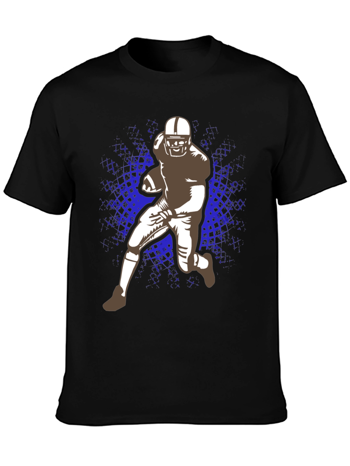 Football Player Graphic T-Shirt - Black
