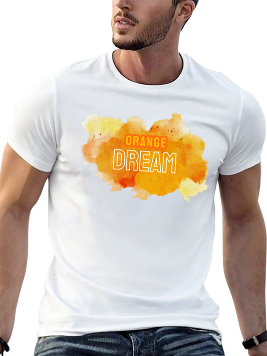 Orange Dream Graphic Tee - Modern Artistic T-Shirt