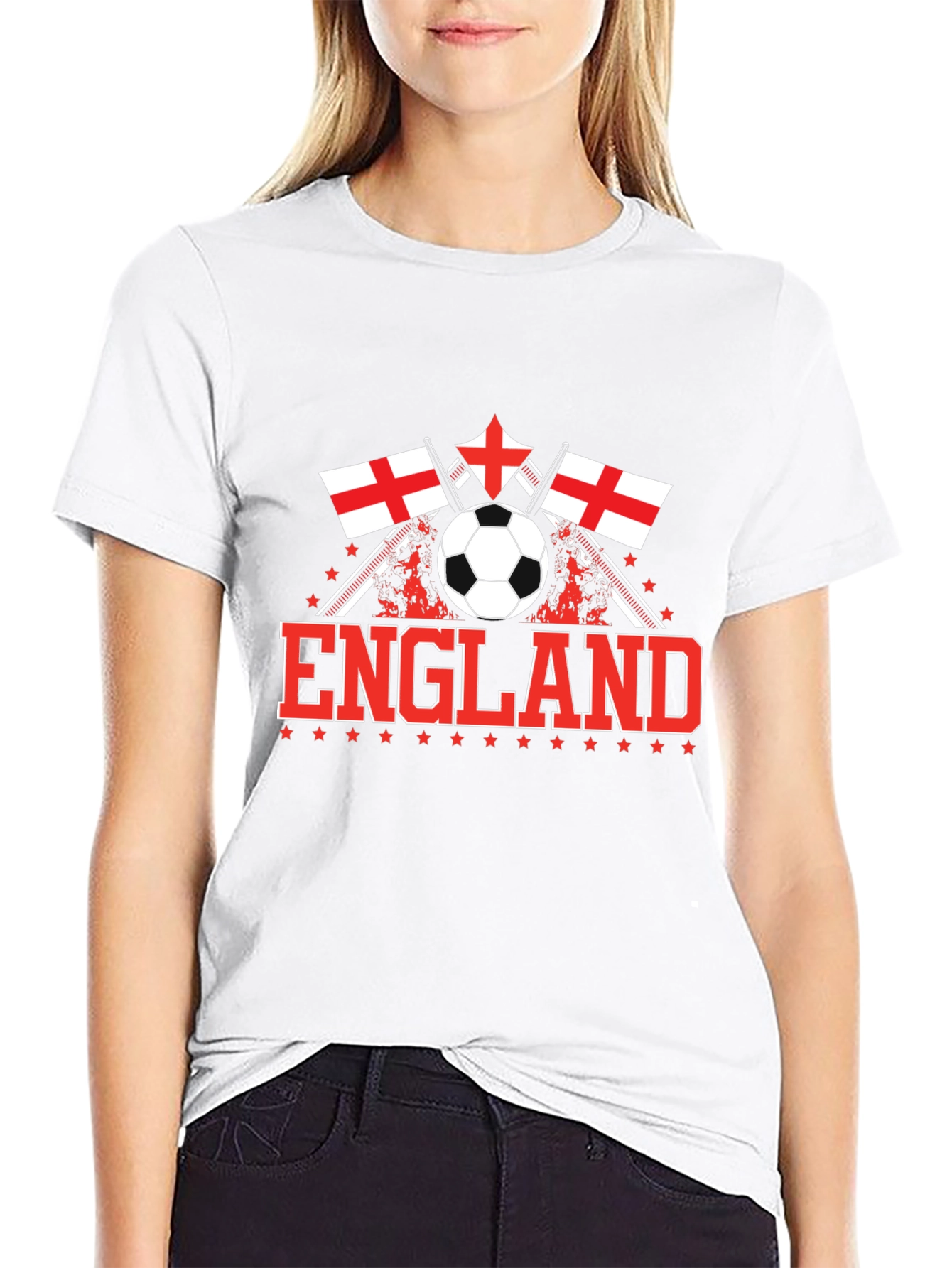 England Soccer T-Shirt - Black