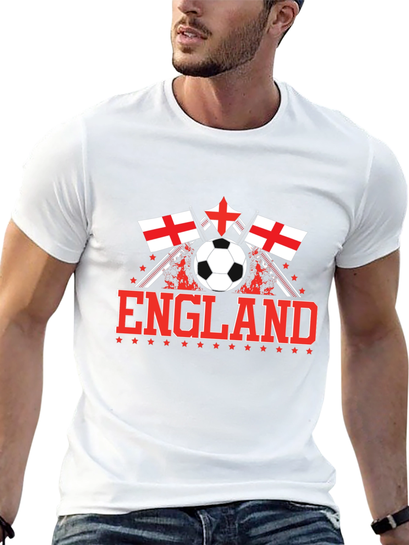 England Soccer T-Shirt - Black