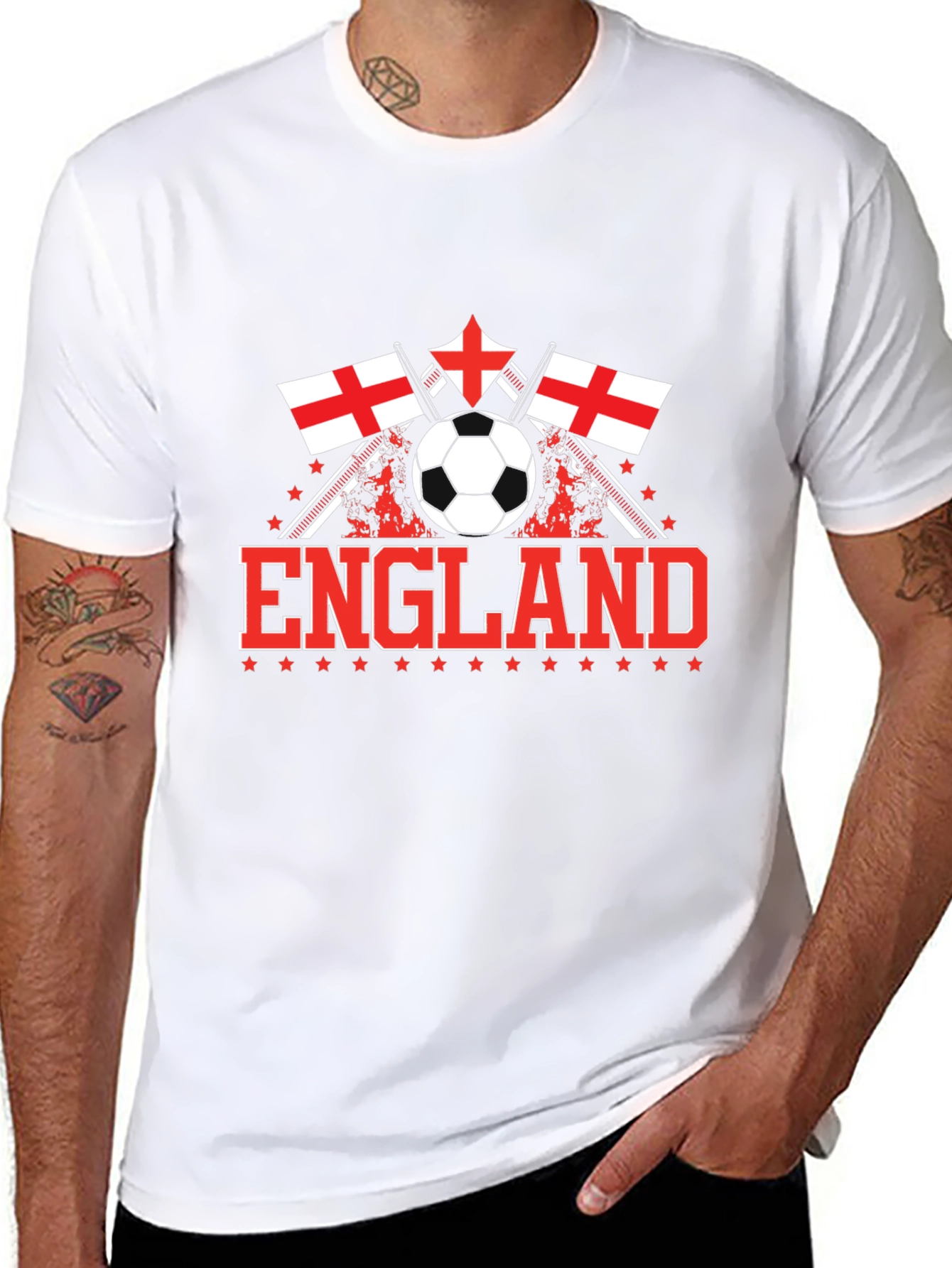 England Soccer T-Shirt - Black