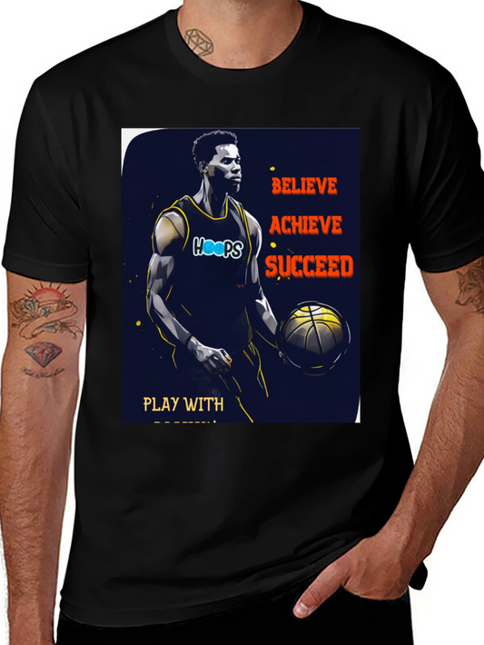 Believe Achieve Succeed Basketball T-Shirt