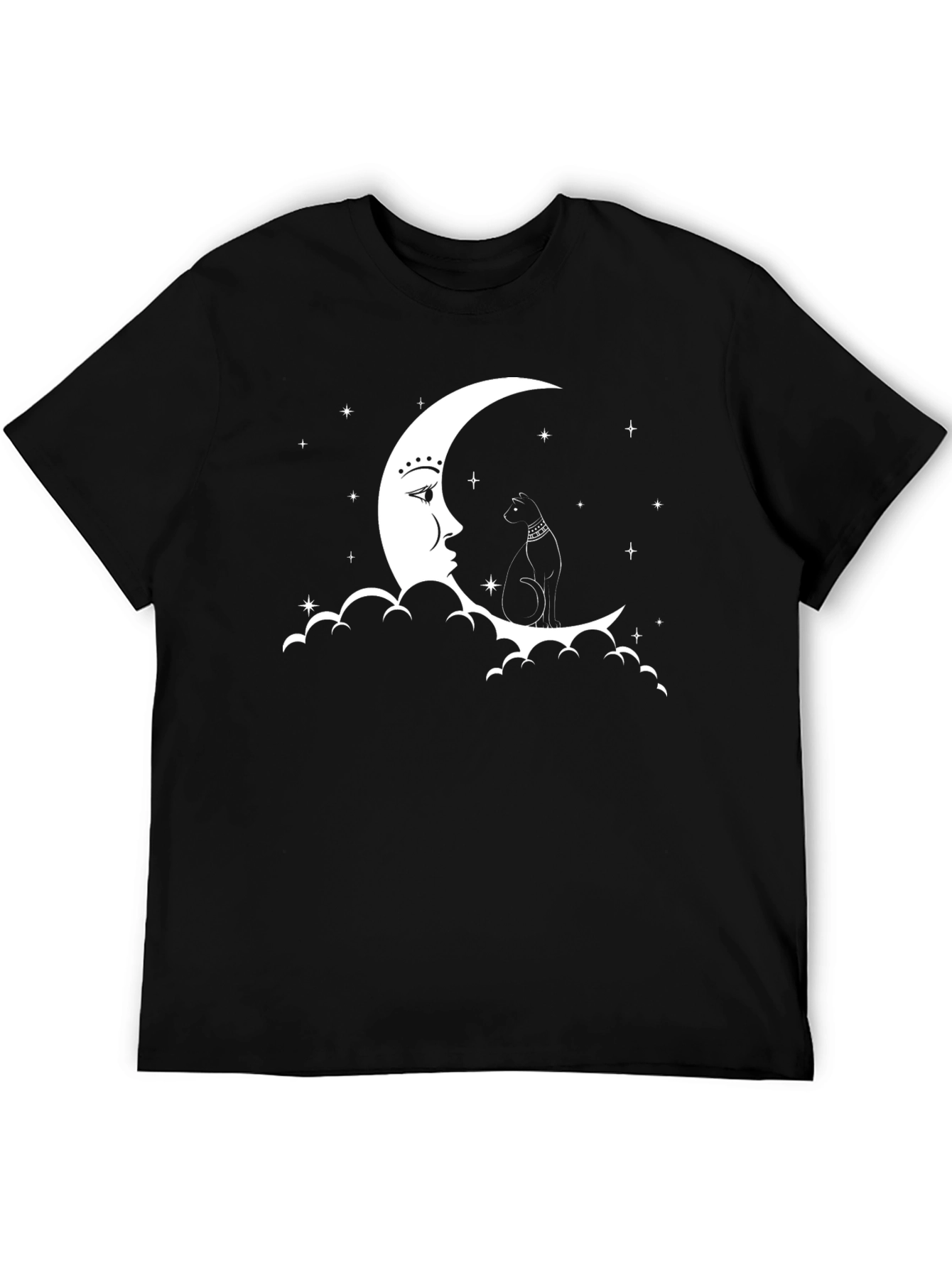 Celestial Cat T-Shirt - Moon & Stars