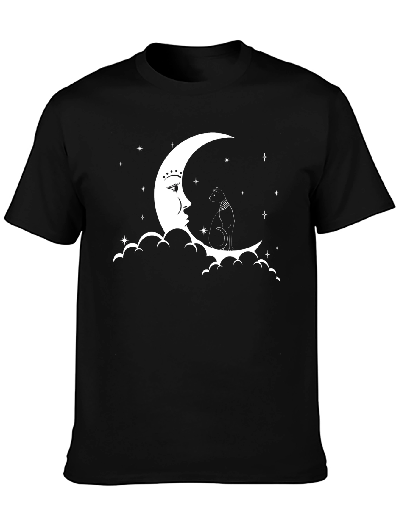 Celestial Cat T-Shirt - Moon & Stars