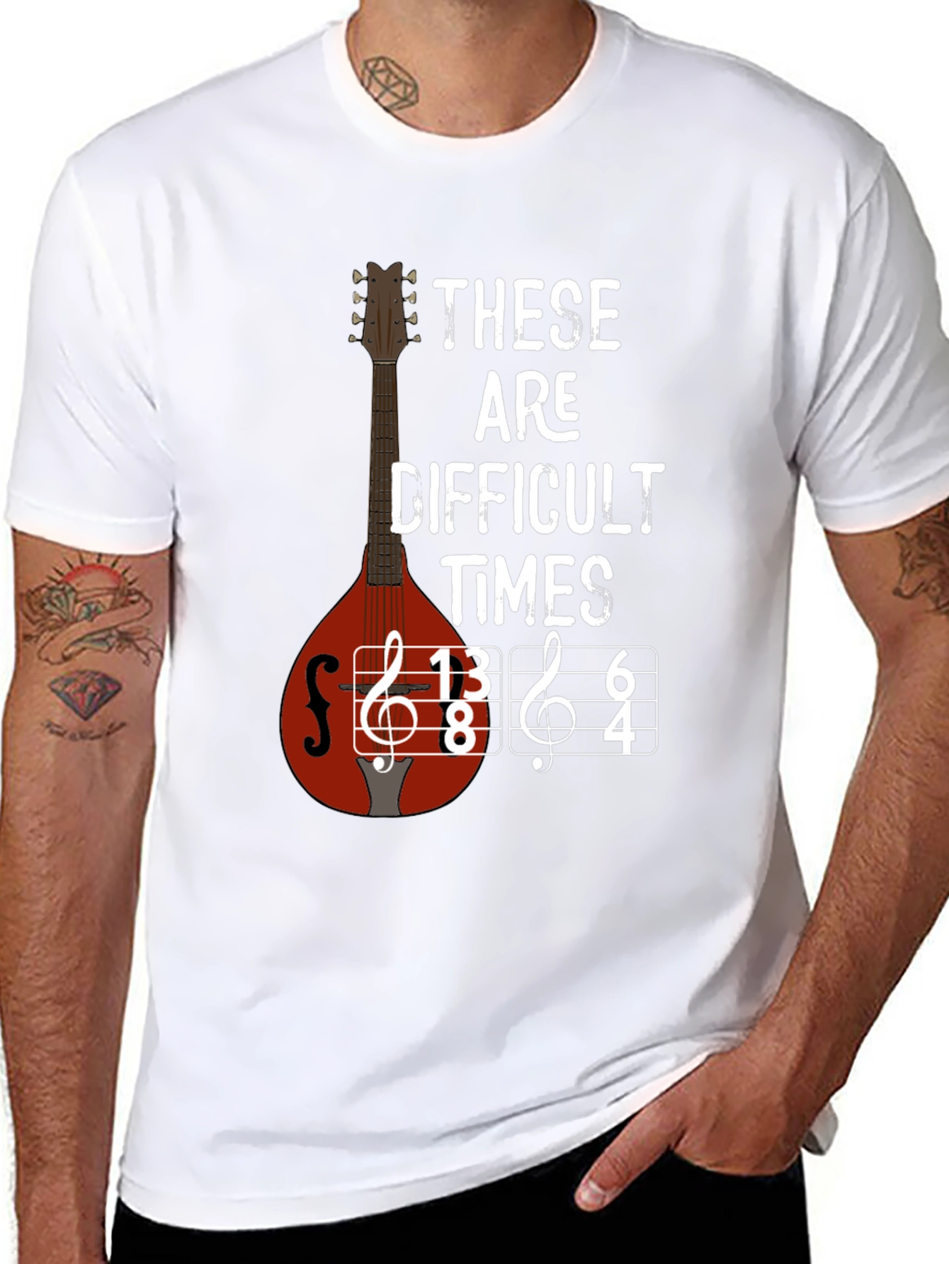 Difficult Times Music T-Shirt - Mandolin Graphic Tee