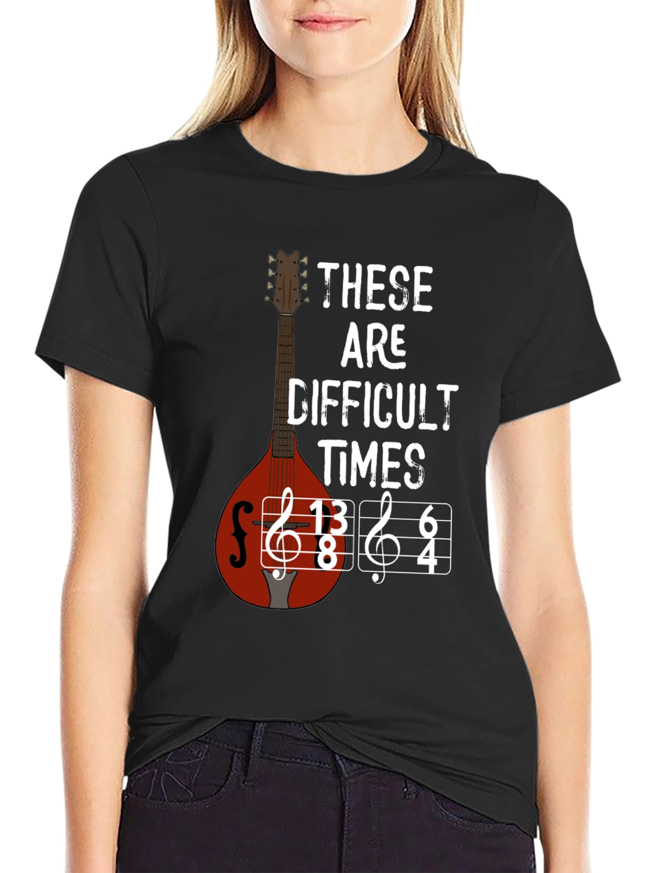 Difficult Times Music T-Shirt - Mandolin Graphic Tee